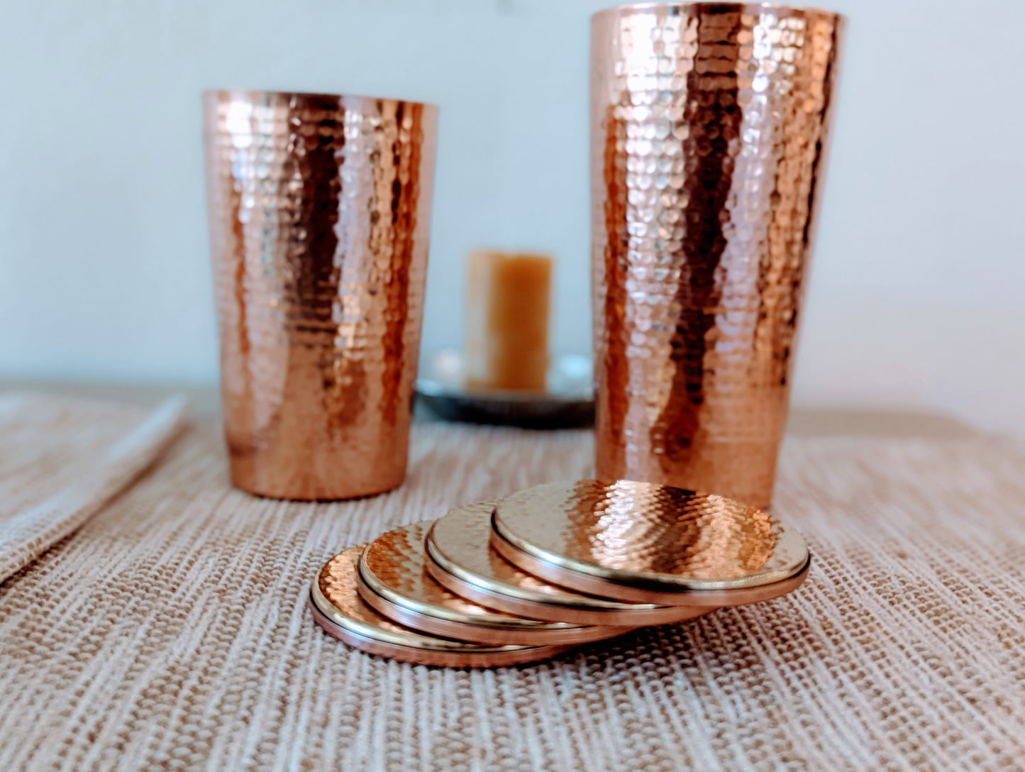 Pure Copper & Brass Coasters Set of 4