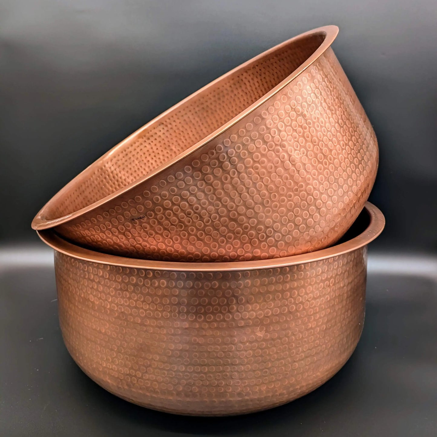 Pure Copper Hammered Pedicure Bowl With Footrest Tara Handicraft