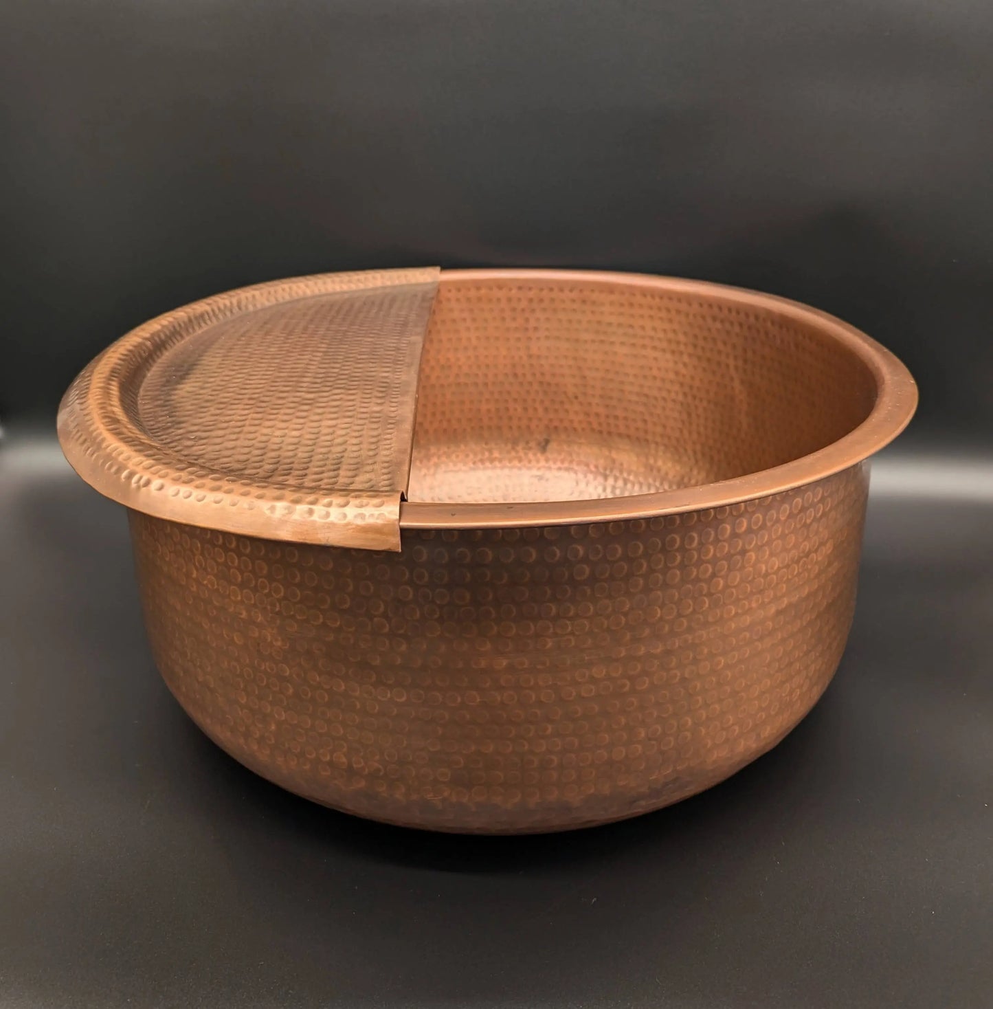 Pure Copper Hammered Pedicure Bowl With Footrest Tara Handicraft