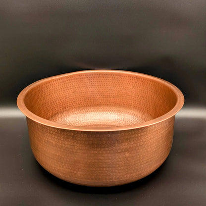 Pure Copper Hammered Pedicure Bowl With Footrest Tara Handicraft