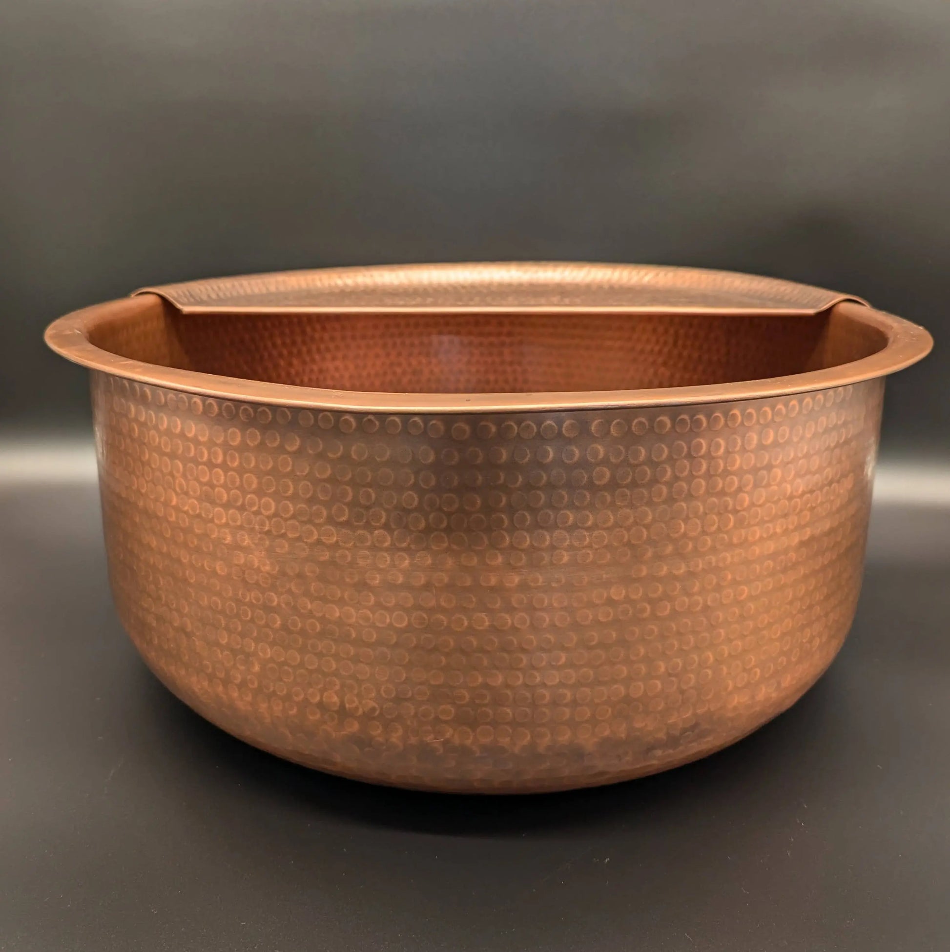 Pure Copper Hammered Pedicure Bowl With Footrest Tara Handicraft
